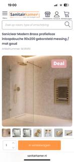 Saniclear Modern Brass profielloze douchewand 90x200, Ophalen, Zo goed als nieuw, Douche