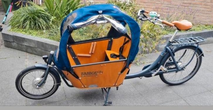 Babboe City Regentent en Zonnedak incl. Stokken, Fietsen en Brommers, Fietsen | Bakfietsen, Zo goed als nieuw, Overige merken