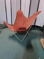 Vintage lederen( Suède )Vlinderstoel, Antiek en Kunst, Ophalen