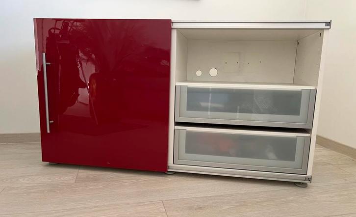 Ikea kastje (schuifdeur en 2 laden), Huis en Inrichting, Kasten | Ladekasten, Gebruikt, Minder dan 100 cm, 100 tot 150 cm, 25 tot 50 cm