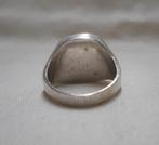Zilveren vintage heren zegelring met onyx maat 19.7 nr.672, Sieraden, Tassen en Uiterlijk, Ringen, Gebruikt, Verzenden, 19 tot 20