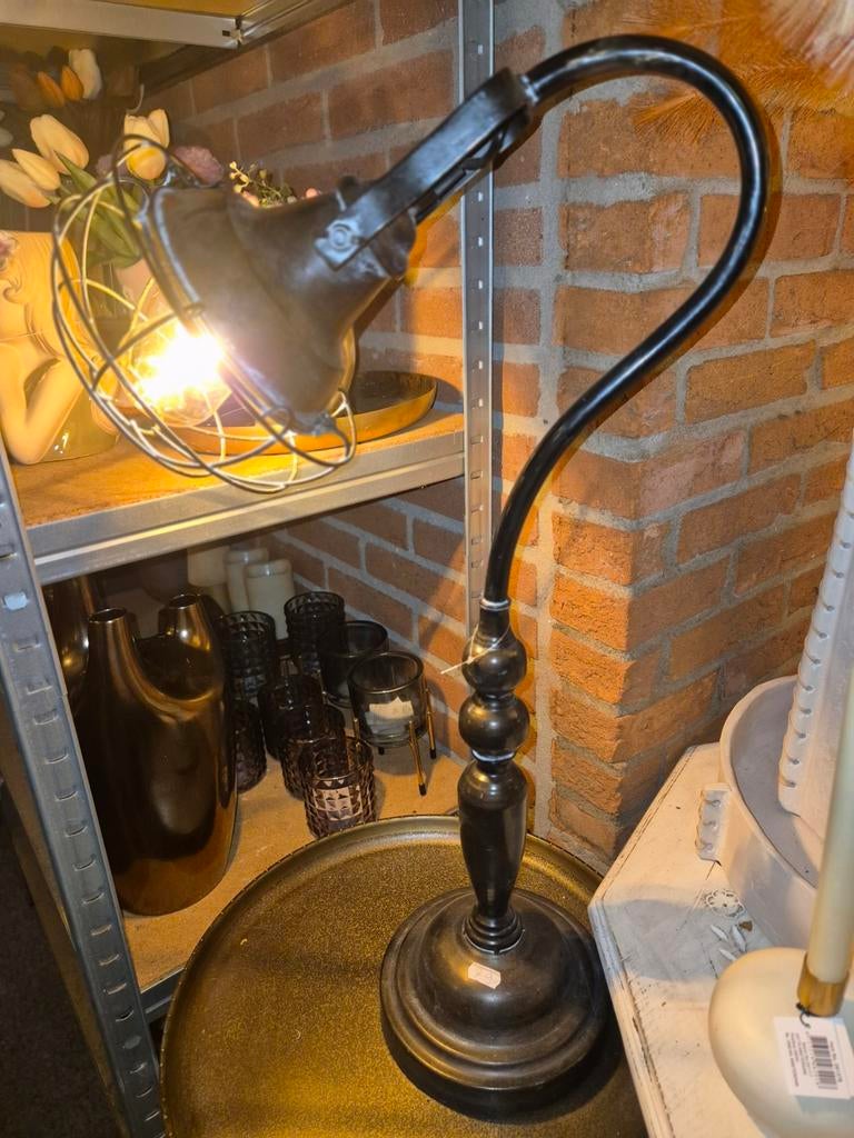 Industriële Tafellamp bureau lamp met Gooseneck, Gebruikt, Onbekend, Ophalen of Verzenden, Onbekend