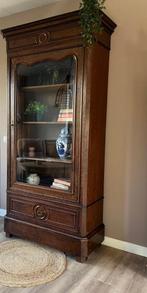 Antieke Louis-philippe vitrinekast boekenkast, Antiek en Kunst, Ophalen of Verzenden