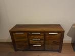 Massief sheeshamhout dressoir, Ophalen, 100 tot 150 cm, Zo goed als nieuw, 25 tot 50 cm