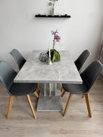 Tafel betonlook met of zonder stoelen, Ophalen, Zo goed als nieuw, Rechthoekig, 50 tot 100 cm