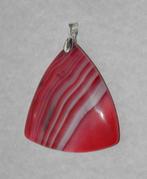 Rode Onyx Agaat hanger, met hangeroog, Verzenden, Nieuw, Rood, Steen of Mineraal