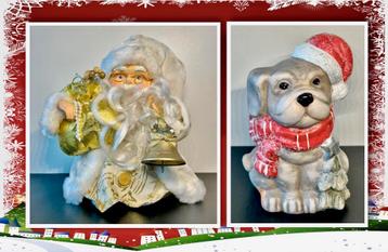 Kerstman met hondje. beschikbaar voor biedingen