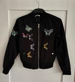 Zwarte jas met vlinders - weinig gedragen, Ophalen of Verzenden, Zo goed als nieuw, Zwart