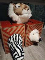 Wild soft dieren hoofd leeuw zebra beer nieuw, Ophalen of Verzenden, Nieuw