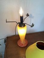 Antieke Franse Pate de Vert Lamp & Bijpassende Textiel kap., Antiek en Kunst, Ophalen of Verzenden