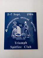 triumph spitfire clubsticker uit 1986, Ophalen of Verzenden