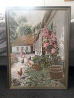 vintage cross-stitch embroidered picture, Huis en Inrichting, Ophalen, Zo goed als nieuw