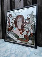 Vintage/ oude spiegel van Tosca Eau de Toilette, Antiek en Kunst, Ophalen of Verzenden, Vierkant, Minder dan 50 cm, Minder dan 100 cm