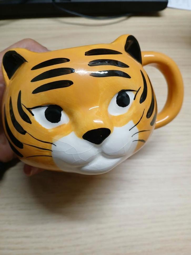 Tijger Kop Mok, Huis en Inrichting, Keuken | Servies, Zo goed als nieuw, Kop(pen) en/of Schotel(s), Overige stijlen, Keramiek