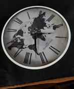 Wereldkaart Klok - Goede Staat!, Ophalen, Zo goed als nieuw, Analoog, Wandklok