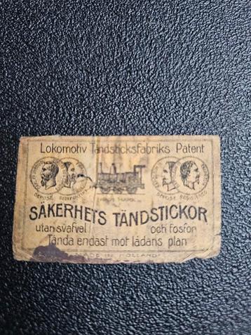 Luciferetikettiket Lokomotiv Tandsticksfabriks made in Holla beschikbaar voor biedingen