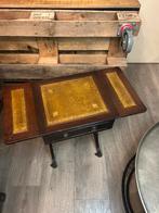 Prachtige engelse oortagel antiek leer bijzettafel tafel, Ophalen, Zo goed als nieuw, Antiek mancave