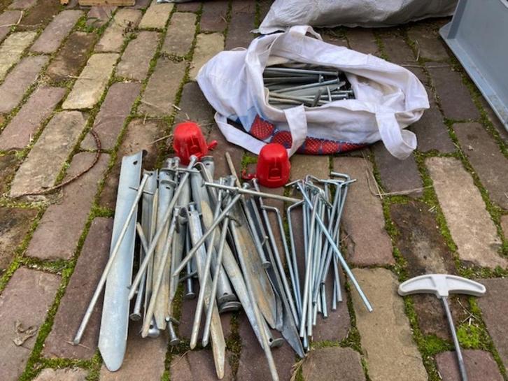 Tentharingen rvs (diverse lengtes), Caravans en Kamperen, Kampeeraccessoires, Gebruikt, Ophalen