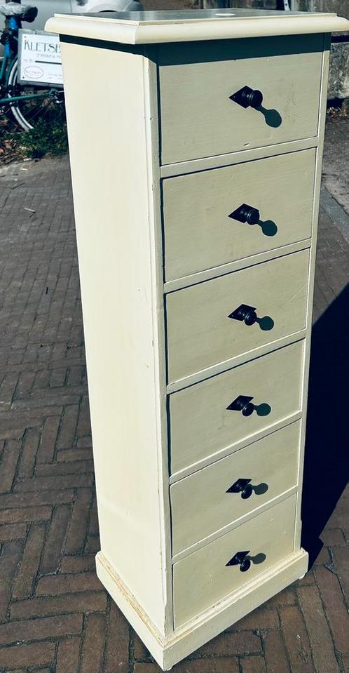 Ladekast creme, Huis en Inrichting, Kasten | Ladekasten, Zo goed als nieuw, Minder dan 100 cm, 25 tot 50 cm, 5 laden of meer, Ophalen