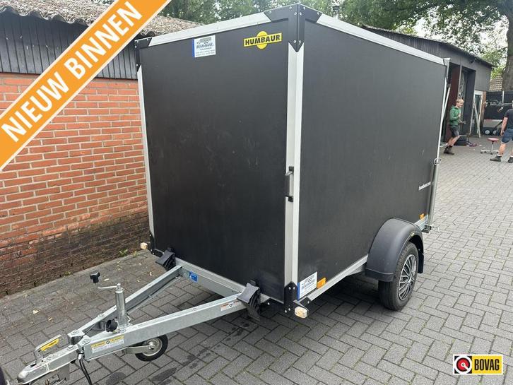 Humbaur gesloten dichte 750kg enkelasser 251x132x152 zwart, Auto diversen, Aanhangers en Bagagewagens, Gebruikt
