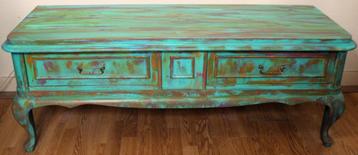 Kast, dressoir, bank, TV kast, Queen Ann, groen, eclectisch beschikbaar voor biedingen