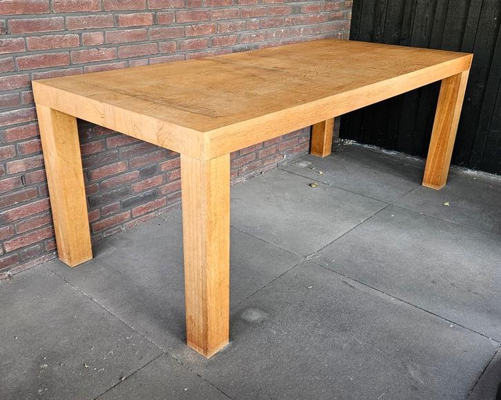 Eikenhouten fineer tafel 200x90 - opknapper, Huis en Inrichting, Tafels | Eettafels, Gebruikt, 50 tot 100 cm, 150 tot 200 cm, Vijf personen of meer