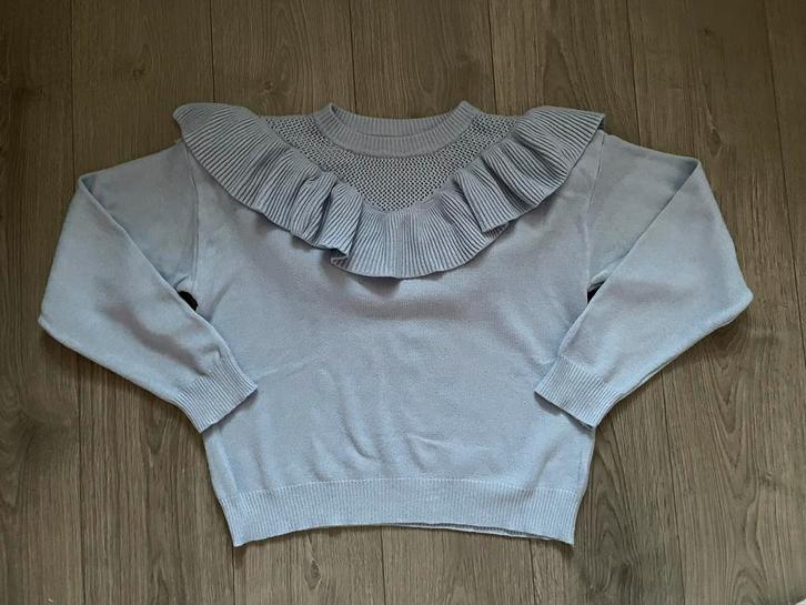 Loavies dames blauwe gehaakte sweater trui ruffle mt S, Kleding | Dames, Truien en Vesten, Zo goed als nieuw, Maat 36 (S), Blauw