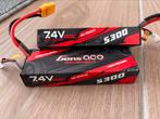 2x 2s lipo Gens 7.4V 5300 mAh 60C, Ophalen of Verzenden, Zo goed als nieuw, Elektro, Onderdeel