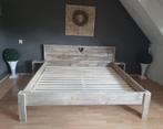 2-persoonsbed 180 220 210 120 200 160 140 lattenbodem hout, Ophalen, Landelijk natuurlijk Recycling, 140 cm, 200 cm