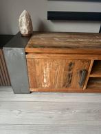 Leerdam! Mooie tv-kast van hout met stalen details, Ophalen, 150 tot 200 cm, Zo goed als nieuw, Minder dan 100 cm