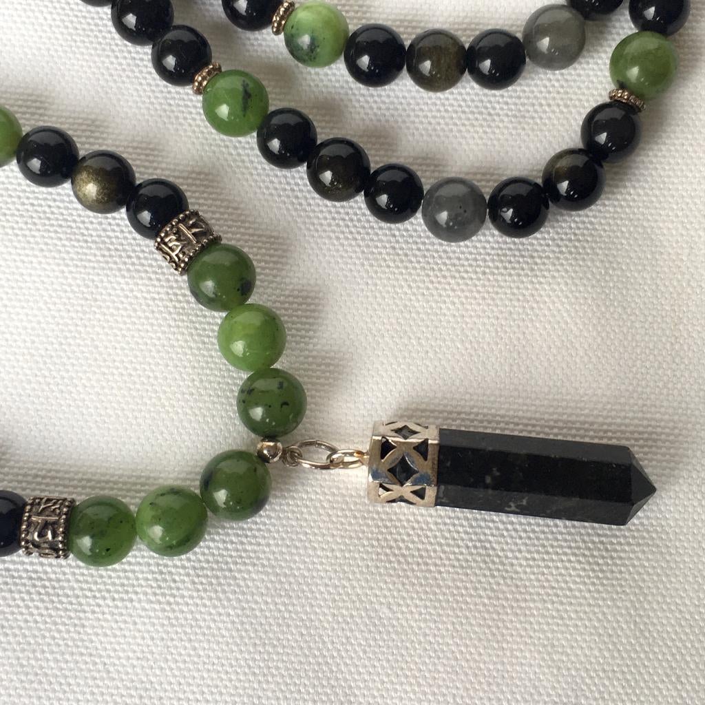 Handgemaakte Ketting Mala v Edelstenen / Necklace Gemstones, Ophalen of Verzenden, Zo goed als nieuw