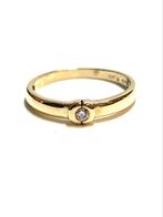 14k gouden ring met een diamant, Sieraden, Tassen en Uiterlijk, Ringen, Goud, Goud, Met edelsteen, 17 tot 18
