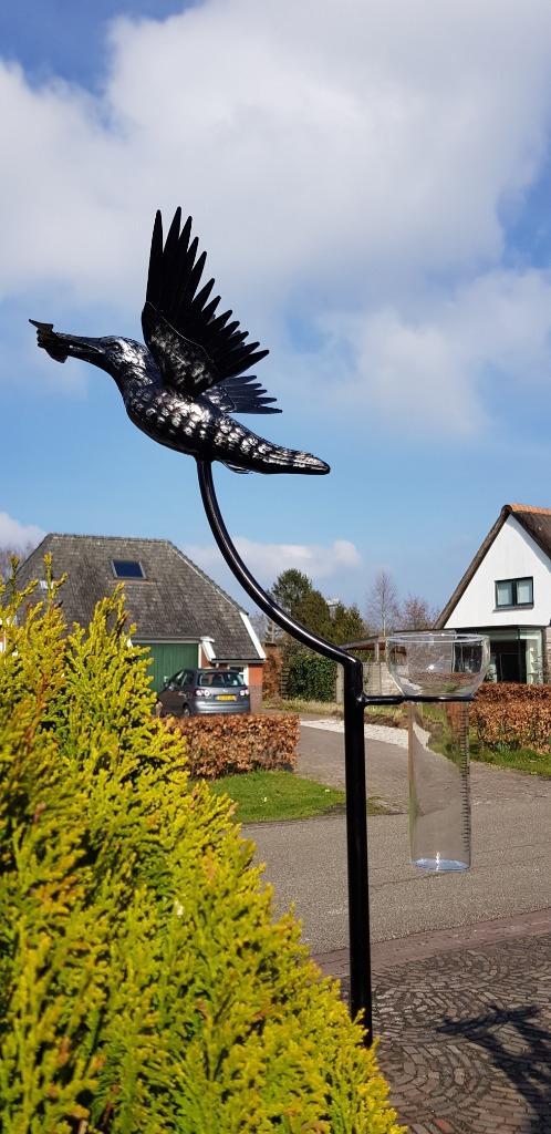 regenmeter / rvs/ IJSVOGEL, Tuin en Terras, Tuinstekers, Nieuw, Ophalen of Verzenden
