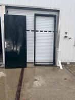 hardhouten buitendeur met kozijn en beslag, Ophalen, Gebruikt, 80 tot 100 cm, 215 cm of meer