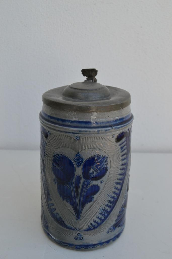 Bierpul steengoed kruik Westerwald walzenkrug 18e eeuw, Antiek en Kunst, Antiek | Keramiek en Aardewerk, Ophalen of Verzenden