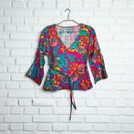 Merkloos Top Maat M Roze Bloemenprint Peplum Boho, Maat 38/40 (M), Verzenden, Handgemaakt, M