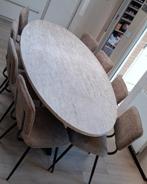 travertin eettafel ovaal van €2425 voor €895 MOET WEG! SALE, Huis en Inrichting, Tafels | Eettafels, Ophalen, Overige materialen