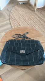 Zwarte croco leren tas Italië, Sieraden, Tassen en Uiterlijk, Tassen | Damestassen, Ophalen of Verzenden, Zo goed als nieuw, Zwart