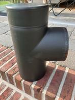 Kachelpijp Antraciet Ø125mm T-stuk + Deksel, Huis en Inrichting, Kachels, Ophalen of Verzenden, Gebruikt