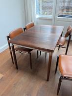Mid century Topform eettafel en eetkamerstoelen palissander, Ophalen of Verzenden, Gebruikt, Mid century, 4 tot 6 stoelen