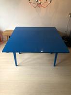 Alunda blauw gelakte Ikea klap eet tafel, Huis en Inrichting, Tafels | Eettafels, Ophalen, Gebruikt, 100 tot 150 cm, Vierkant