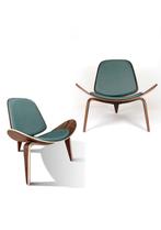 OHNO Shelldone Stoel - Bruin, Groen - 2 voor €450, Huis en Inrichting, Stoelen, Hout, Overige kleuren, Nieuw, Ophalen of Verzenden