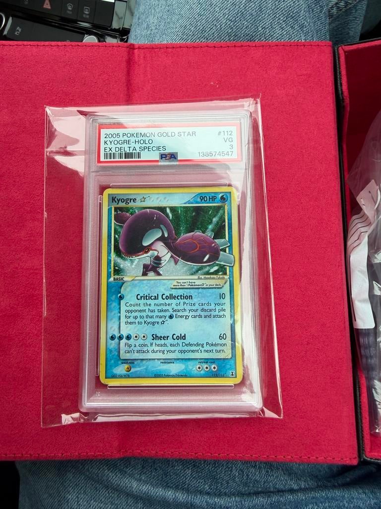 Kyogre Goldstar PSA 3 - Zeldzame Pokémon kaart!, Ophalen of Verzenden, Gebruikt, Losse kaart, Foil