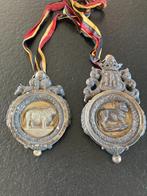 2 zeer zeldame oude medailles van vee jaar 1881 en 1874 kope, Antiek en Kunst, Antiek | Koper en Brons, Koper, Ophalen