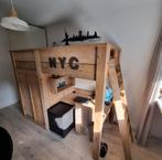 Hoogslaper steigerhout uniek 200x90, Ophalen, Zo goed als nieuw, Hoogslaper