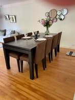 Eetkamer tafel + 8 stoelen (merk meridiani), Huis en Inrichting, 200 cm of meer, 50 tot 100 cm, Rechthoekig, Zo goed als nieuw