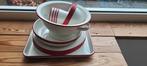 Emaille servies setje, Huis en Inrichting, Keuken | Servies, Overige materialen, Overige typen, Ophalen of Verzenden, Zo goed als nieuw