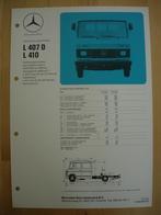 Mercedes 407 410 Technische Specificatie folder 1983 DC 407D, Ophalen, Mercedes, Zo goed als nieuw, Mercedes-Benz