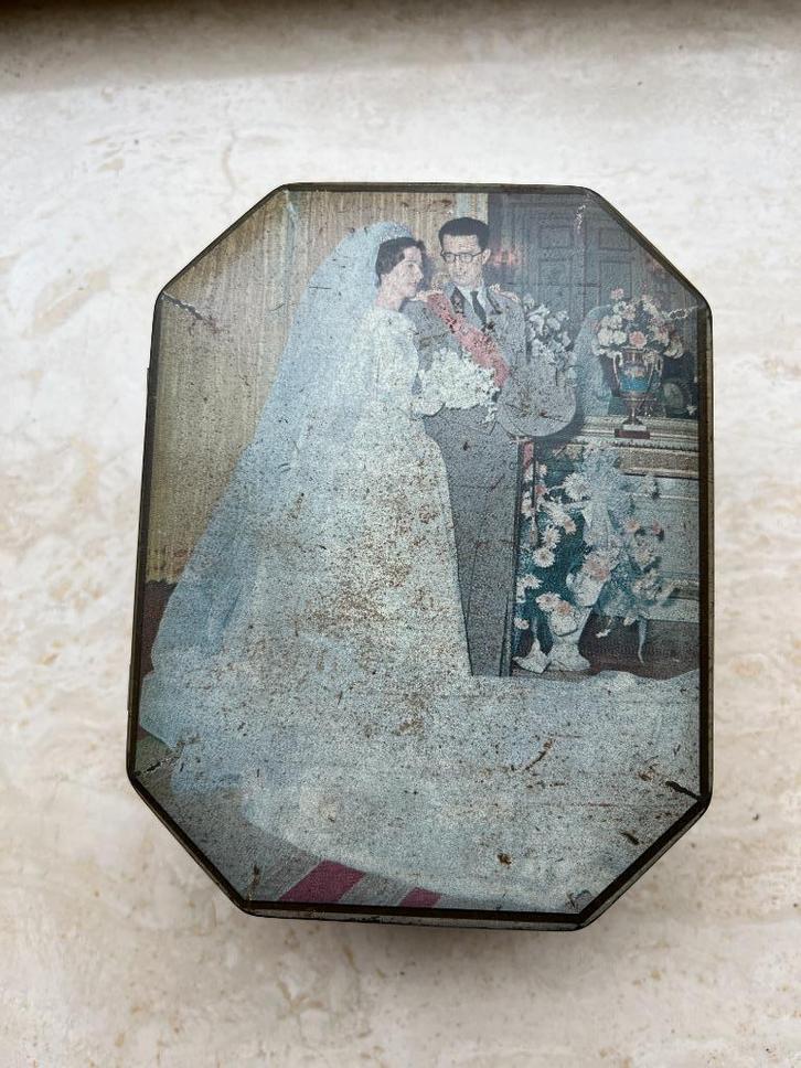 Blik Belgisch koningshuis Boudewijn Fabiola, Verzamelen, Blikken, Gebruikt, Overige, Overige merken, Ophalen of Verzenden