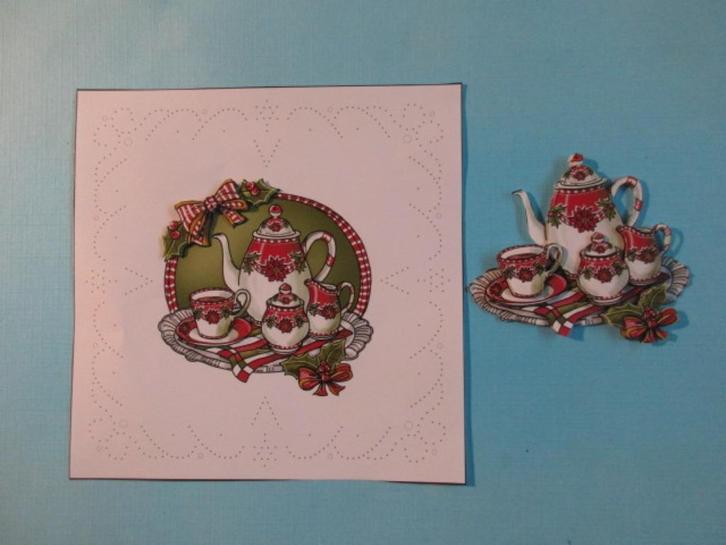 6 Set borduren kerst met 3d plaatje, Hobby en Vrije tijd, Kaarten | Zelf maken, Nieuw, Kerst, Verzenden